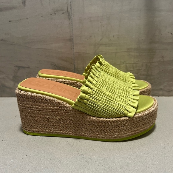 Ganni Smock Espadrille Wedge Sandal